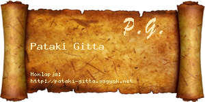 Pataki Gitta névjegykártya
